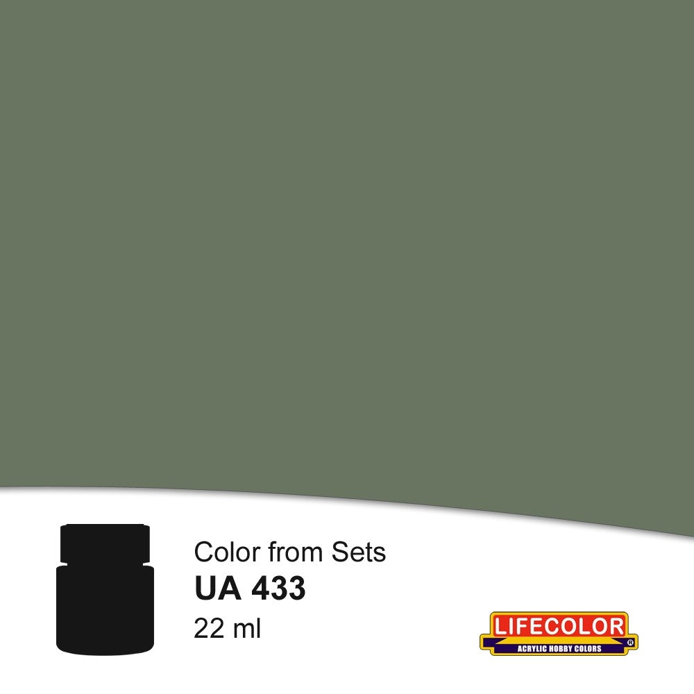Lifecolor 433 Helmet Dark Green Acrylic for XS5 Polish Army WWII Uniforms (22ml Bottle) (D)
