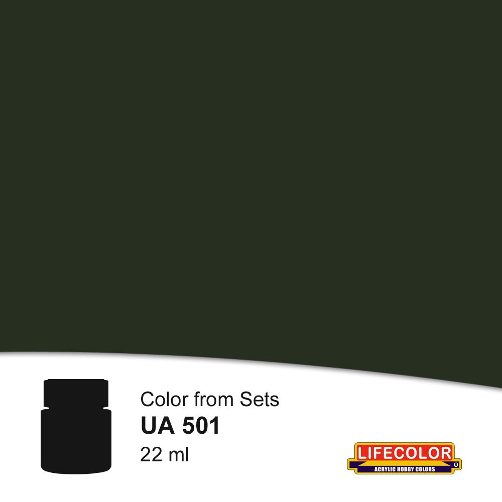 Lifecolor 501 Black Green RLM70 Acrylic for CS6 German WWII Luftwaffe (22ml Bottle)