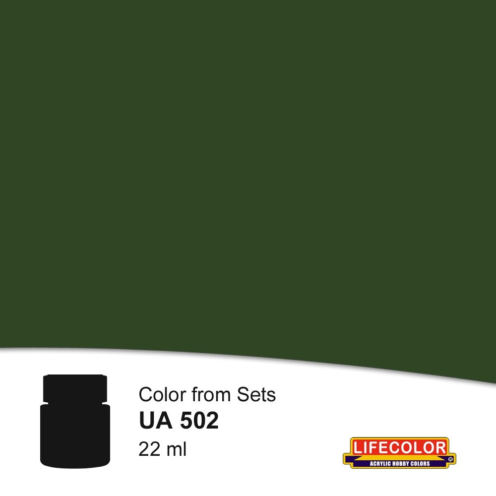 Lifecolor 502 Dark Green RLM71 Acrylic for CS6 German WWII Luftwaffe (22ml Bottle)