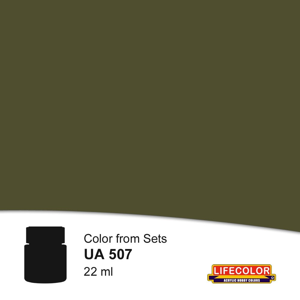 Lifecolor 507 Grey Green RLM74 Acrylic for CS7 German WWII Luftwaffe (22ml Bottle)