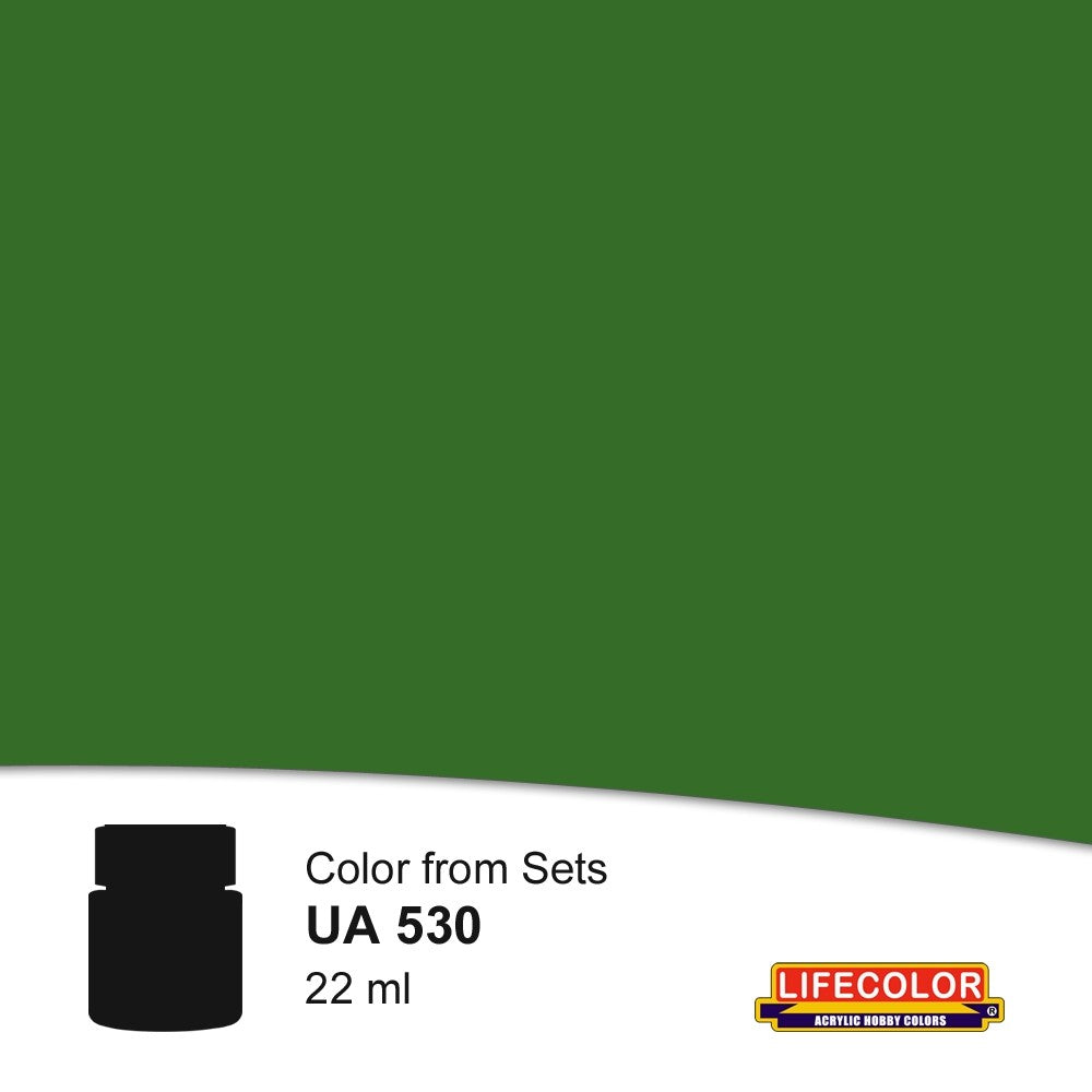 Lifecolor 530 Dark Green Camouflage Acrylic for CS19 Italian WWII Fighters (22ml Bottle)