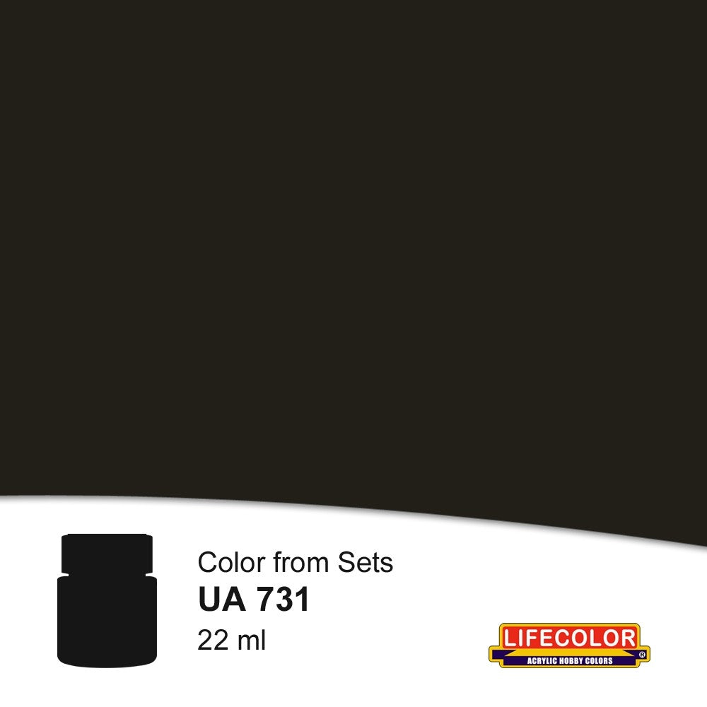 Lifecolor 731 Dirty Black Acrylic for CS27 Rubber Shades (22ml Bottle)