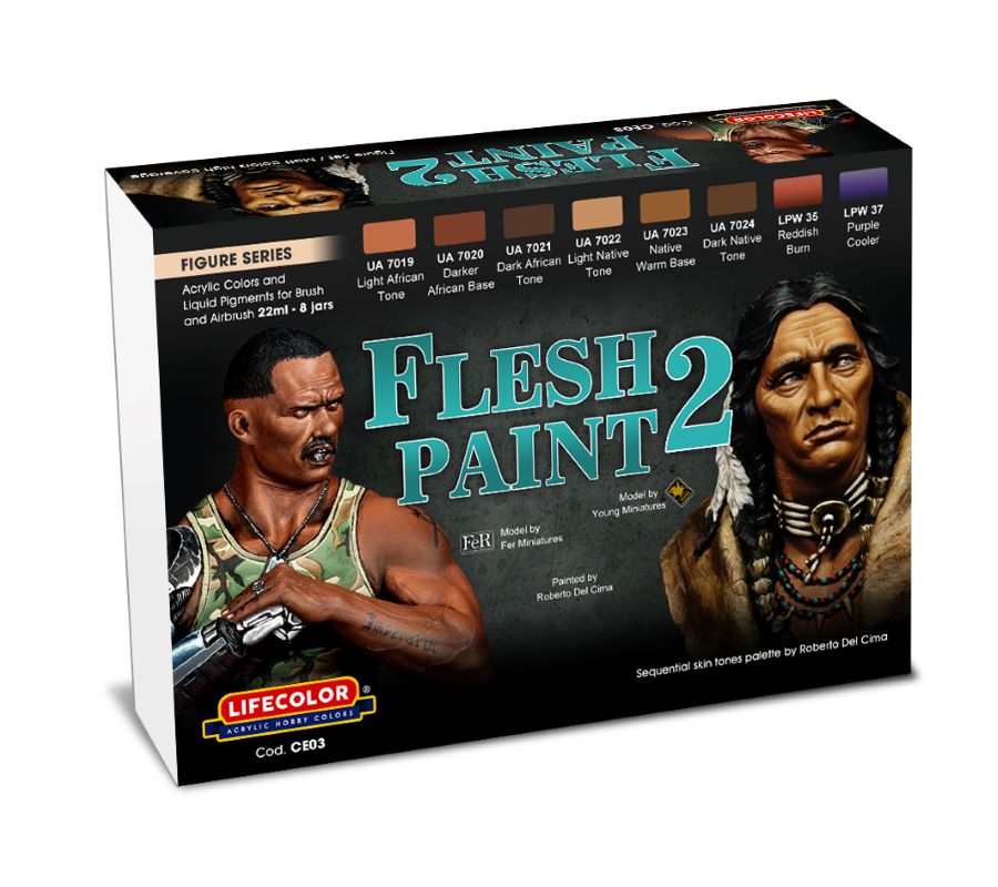 Lifecolor CE3 Flesh Paint 2 Figure Acrylic Set (8 22ml Bottles)