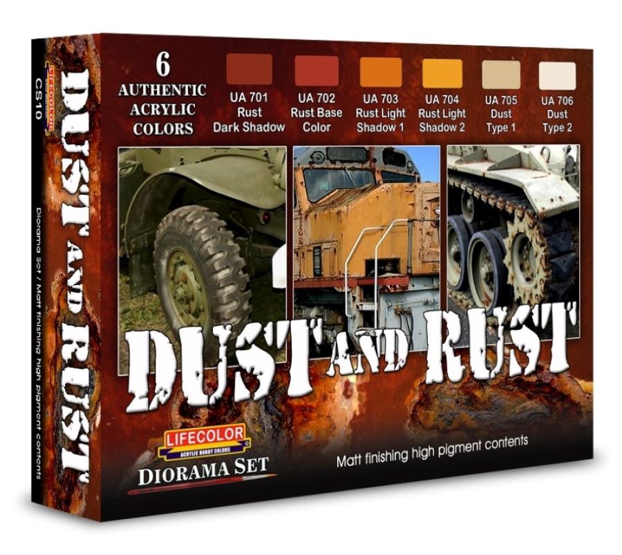 Lifecolor CS10 Dust & Rust Diorama Acrylic Set (6 22ml Bottles)