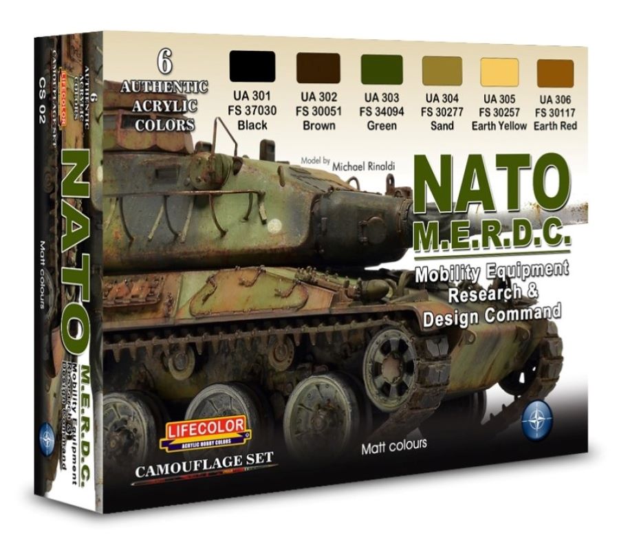 Lifecolor CS2 NATO MERDC Camouflage Acrylic Set (6 22ml Bottles)