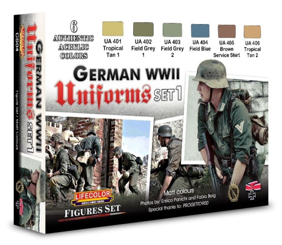 Lifecolor CS4 German WWII Uniforms #1 Camouflage Acrylic Set (6 22ml Bottles)