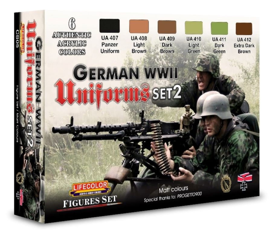 Lifecolor CS5 German WWII Uniforms #2 Camouflage Acrylic Set (6 22ml Bottles)