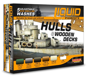 Lifecolor LP4 Hulls & Wooden Decks Ship Weathering Liquid Pigments Set (6 22ml Bottles)