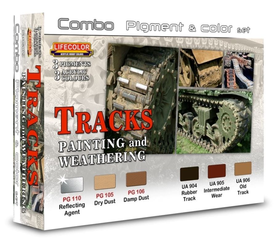 Lifecolor SPG2 Tracks Painting, Weathering Pigment & Color Acrylic Set (6 22ml Bottles)
