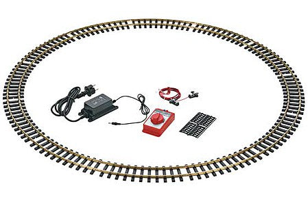 LGB 19904 G Scale Starter Track Set -- 12 R1 4'3" 130cm Diameter Curved Track Sections, Speed Controller, Hookup