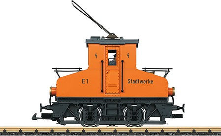 LGB 20301 G Scale 2-Axle Steeplecab Electric - Sound and DCC -- Maintenance of Way (Era IV, orange, black)