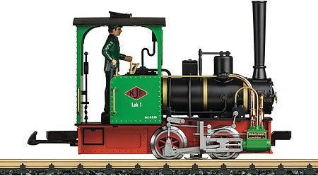 LGB 24141 G Scale 0-4-0T - Standard DC -- KJF Lok 1 (green, black, brass, red)