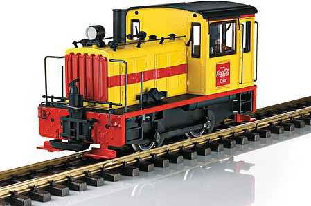 LGB 27631 G Scale 0-4-0 Siderod Diesel Switcher - Standard DC -- Coca-Cola (yellow, red, black)