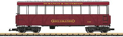 LGB 30261 G Scale Excursion View Car - Ready to Run -- Durango & Silverton #410 Rio Grande (red)