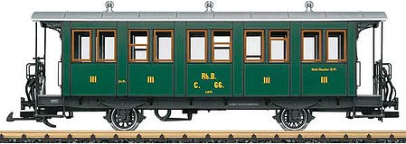 LGB 30341 G Scale 3rd Class Coach - Ready to Run -- Rhaetian Railway RhB C 32 (Era VI, green)