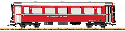 LGB 30676 G Scale 2nd Class Coach - Ready to Run -- Rhaetian Railway RhB (Era VI, red, silver)