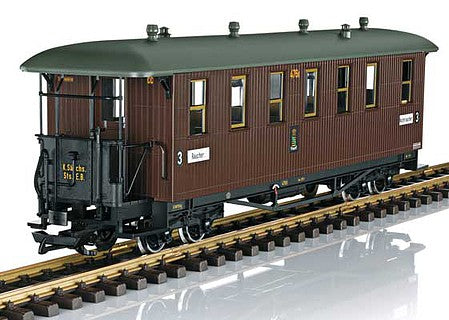 LGB 31353 G Scale Wooden 3rd Class Coach - Ready to Run -- Saxon State Railway (Era I, brown, gray)
