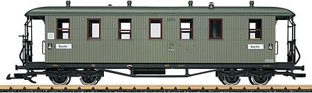 LGB 31354 G Scale Wooden 4th Class Coach - Ready to Run -- Saxon State Railway (Era I, brown, gray)