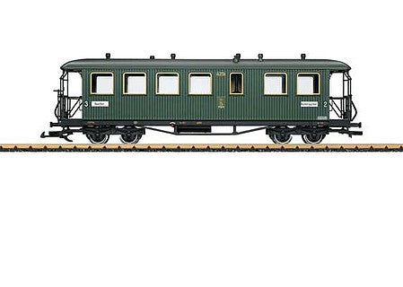 LGB 31355 G Scale 2nd-3rd Class Wood Coach - Ready to Run -- Saxon State Railroad (Era I, green, black)