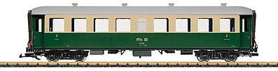 LGB 32522 G Scale 2nd Class Car - Ready to Run -- Rhaetian Railway RhB (Era III, green, ivory)