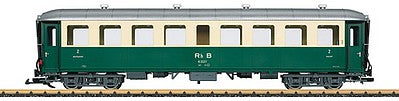 LGB 32523 G Scale 2nd Class Coach - Ready to Run -- Rhaetian Railways RhB (Era III, green, silver)
