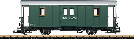LGB 33403 G Scale Baggage Car - Ready to Run -- Rhaetian Railway RhB F 4051 (Era I, green)