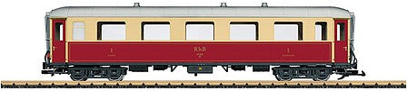 LGB 33521 G Scale Type As Salon-Parlor Car - Ready to Run -- Rhaetian Railway RhB 1161 (Era V, red, ivory, silver)