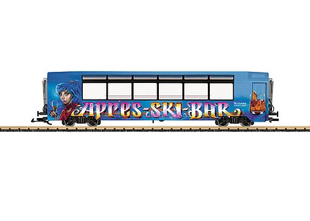 LGB 33662 G Scale Panorama-Bar Car - Ready to Run -- Matterhorn-Gotthard-Bahn MGB (Era VI, blue, purple, Apres Ski Bar)