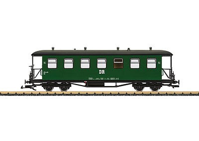 LGB 36358 G Scale Steel 2nd Class Passenger Car - Ready to Run -- German State Railways DR #970-416 (Era IV, green, black)