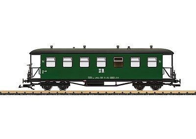 LGB 36359 G Scale Steel 2nd Class Passenger Car - Ready to Run -- German State Railways DR #970-400 (Era IV, green, black)