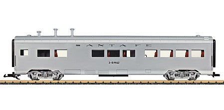 LGB 36578 G Scale Smooth-Side Diner - Ready to Run -- Atchison, Topeka & Santa Fe #1482 (silver)