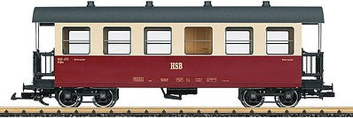 LGB 37733 G Scale Coach - Ready to Run -- Harz Narrow Gauge Railway (Era VI; red, ivory)