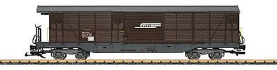LGB 40083 G Scale Type Gak-v Covered Flatcar - Ready to Run -- Rhaetian Railway RhB (Era IV, brown, gray)