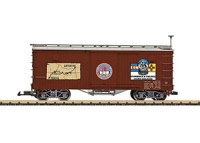LGB 40671 G Scale Wood Boxcar - Ready to Run -- Cumbres & Toltec (Boxcar Red)