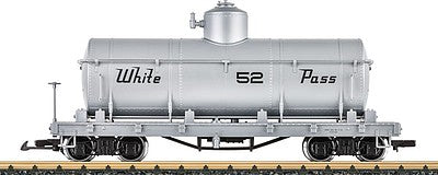 LGB 40808 G Scale Tank Car - Ready to Run -- White Pass & Yukon #52 (silver)