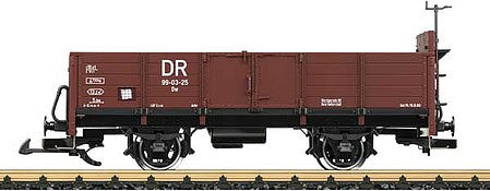 LGB 41033 G Scale Type Ow Wood Gondola - Ready to Run -- German State Railroad DR 99-03-25 (Era IV, Boxcar Red)