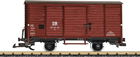 LGB 42270 G Scale 2-Axle Wood Boxcar - Ready to Run -- Rugen Baderbahn RuBB - German State Railroad DR (Museum, Era VI, Boxcar Red