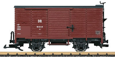 LGB 42354 G Scale 2-Axle Wood Boxcar - Ready to Run -- Harzquer Railroad HSB (Era VI, Boxcar Red)