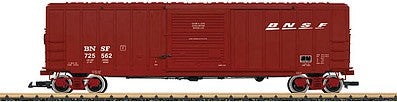 LGB 42931 G Scale 50' Exterior-Post Boxcar - Ready to Run -- BNSF Railway #725562 (Boxcar Red, Wedge Logo)