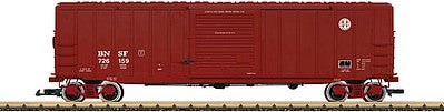 LGB 42932 G Scale 50' Exterior-Post Boxcar - Ready to Run -- Burlington Northern & Santa Fe #726159 (Boxcar Red, Circle-Cross Logo)