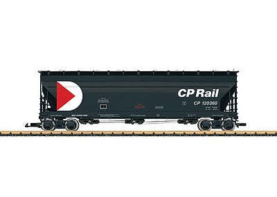 LGB 43822 G Scale 3-Bay Center Flow Hopper - Ready to Run -- Canadian Pacific #2 (black, red, white, Multimark Logo)