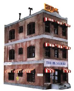 Life Like 1339 HO Scale Belvedere Downtown Hotel -- Kit - 5-1/2 x 2-1/2" 14 x 6.4cm