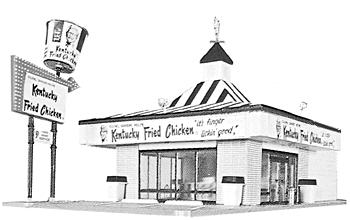 Life Like 1394 HO Scale Kentucky Fried Chicken(R) Drive-In -- Kit - 8-3/8 x 4-1/4" 21.3 x 10.8cm