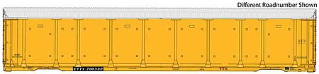 Walthers Proto 101428 HO Scale 89' Thrall Enclosed Tri-Level Auto Carrier - Ready to Run -- Norfolk Southern Rack ETTX Flat #33565/810116 (yellow, silver, black)