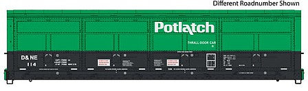 Walthers Proto 920-101931 HO Scale 56' Thrall All-Door Boxcar - Ready to Run -- Potlatch #121 (2-Tone Green)