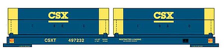 Walthers Proto 920-105242 HO Scale 50' Evans Cushion Coil Car - Ready to Run -- CSX #497232 (Angled Hoods, blue, yellow)
