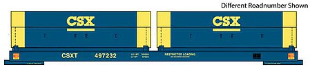 Walthers Proto 920-105244 HO Scale 50' Evans Cushion Coil Car - Ready to Run -- CSX #497262 (Angled Hoods, blue, yellow)