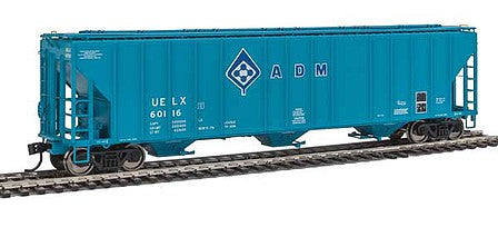 Walthers Proto 920-106143 HO Scale 55' Evans 4780 Covered Hopper - Ready To Run -- Archer-Daniels-Midland UELX #60116 (blue, molecule logo)