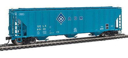 Walthers Proto 920-106144 HO Scale 55' Evans 4780 Covered Hopper - Ready To Run -- Archer-Daniels-Midland UELX #60120 (blue, molecule logo)