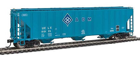 Walthers Proto 920-106145 HO Scale 55' Evans 4780 Covered Hopper - Ready To Run -- Archer-Daniels-Midland UELX #60135 (blue, molecule logo)